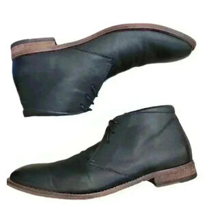 Gordon Rush Faux Leather Black Chukka Ankle Boots, Men's 12